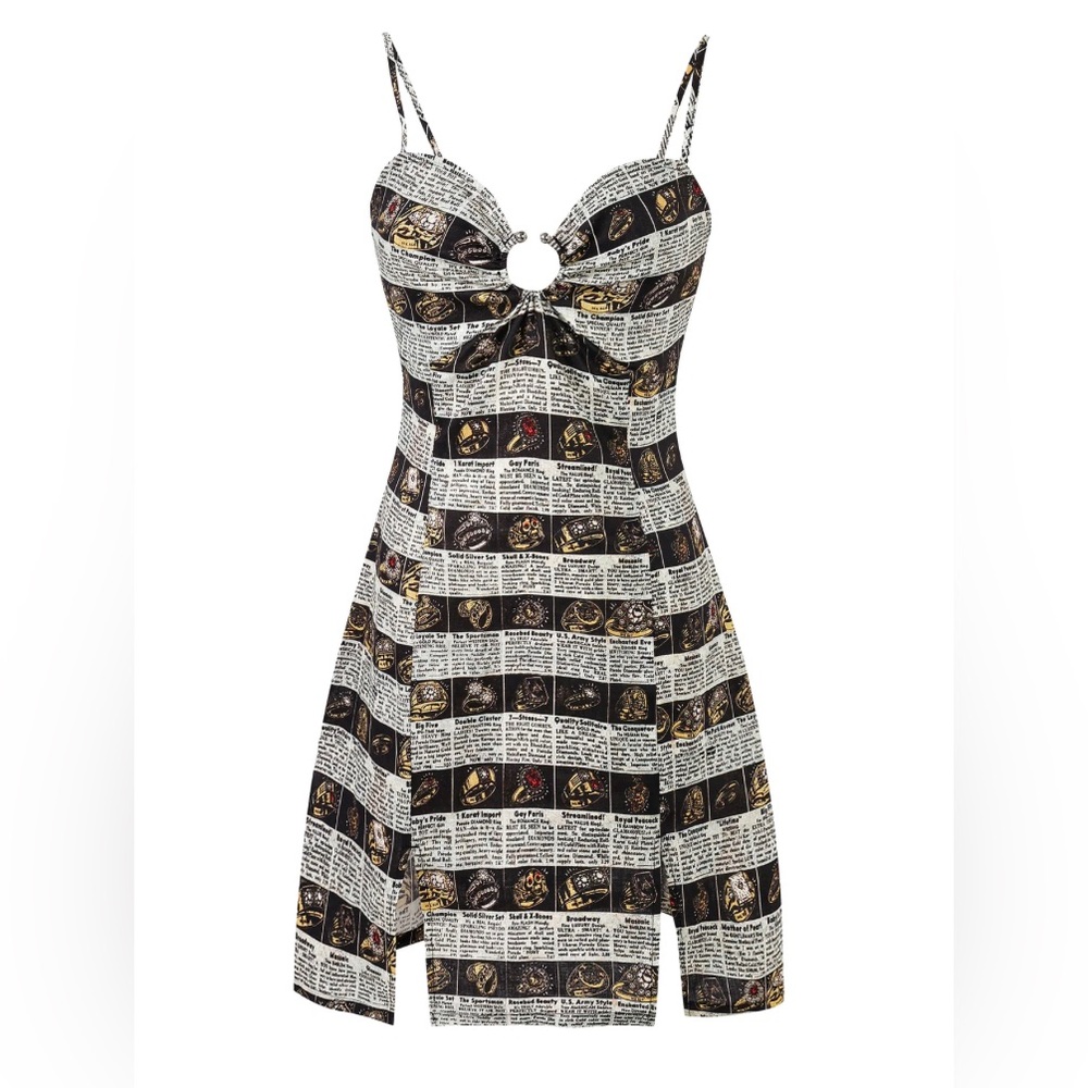 Rings Septum Linen Mini Dress